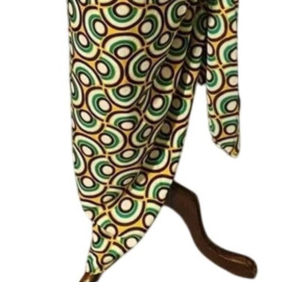 Zara Pareo Sarong Wrap Skirt Front Knot Self Closure Lightweight M Green Yellow - Picture 9 of 16